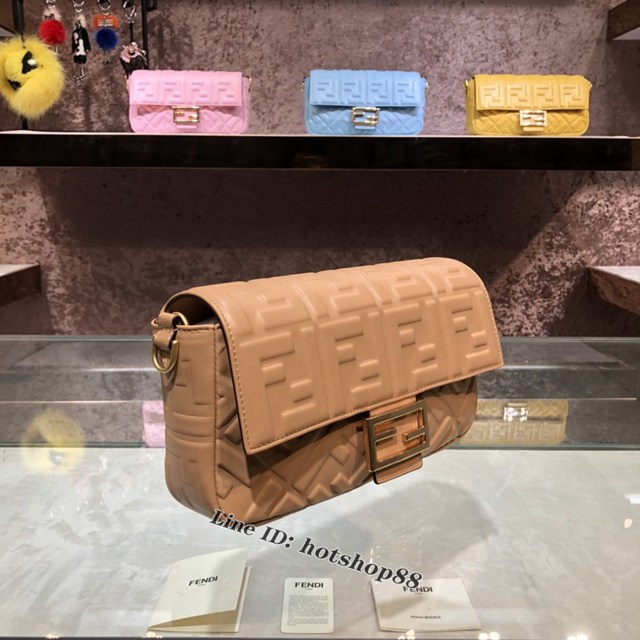 FENDI精品女包 芬迪BAGUETTE中號羊皮手袋 Fendi 0191M迷你肩背斜挎包 fdzg2541